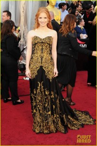 Jessica Chastain Oscars 2012 Red Carpet- 84th Annual Academy Awards - Arrivals
